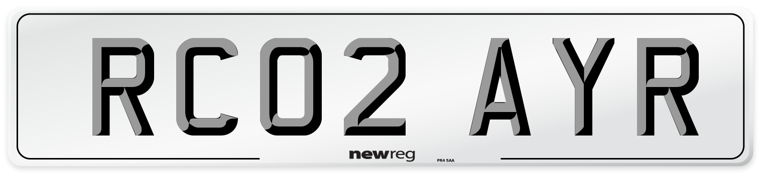 RC02 AYR Number Plate from New Reg